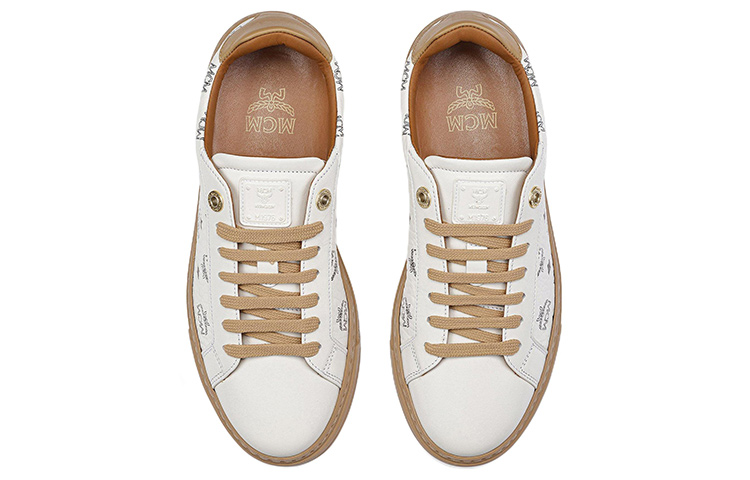 Shop (W) MCM Terrain Visetos Low ''Colorblock Beige'' Sneakers MESCSMM05I6