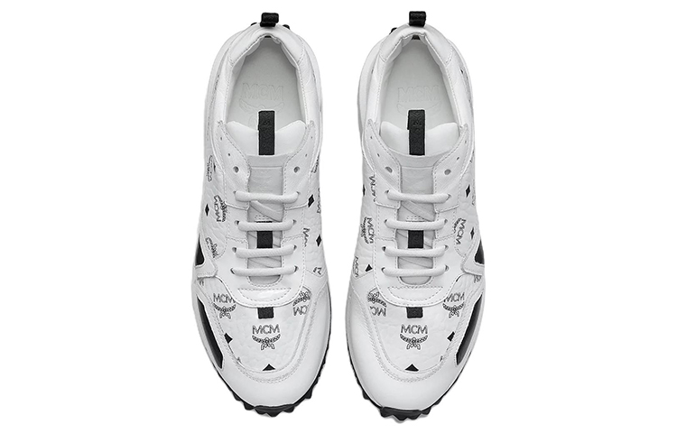 Shop (W) MCM Visetos 76 Nero e Bianco ''Mach Runner'' Sneakers MESASMM43WT