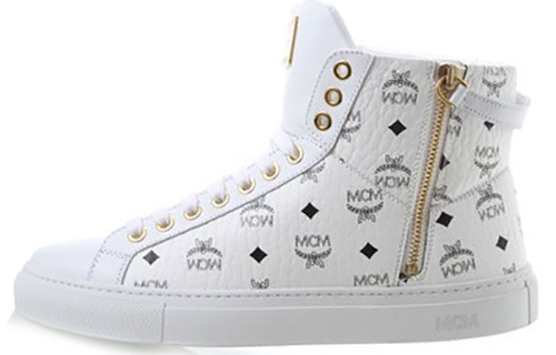 (Women) MCM Visetos High-Top Sneaker 'White Leather' MES-7AMM01-WT0