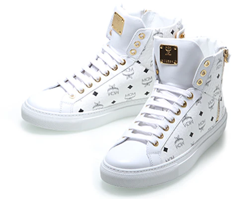(W) MCM ヴィセトス ハイカットスニーカー (ホワイトレザー) MES-7AMM01-WT0 Order (W) MCM ヴィセトス ハイカットスニーカー (ホワイトレザー) MES-7AMM01-WT0