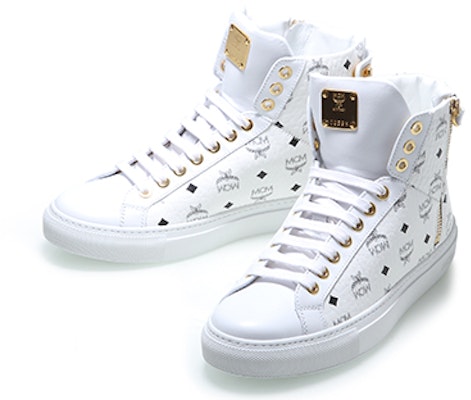 (W) Sepatu Tinggi MCM Visetos 'Kulit Putih' MES-7AMM01-WT0 Order (W) Sepatu Tinggi MCM Visetos 'Kulit Putih' MES-7AMM01-WT0
