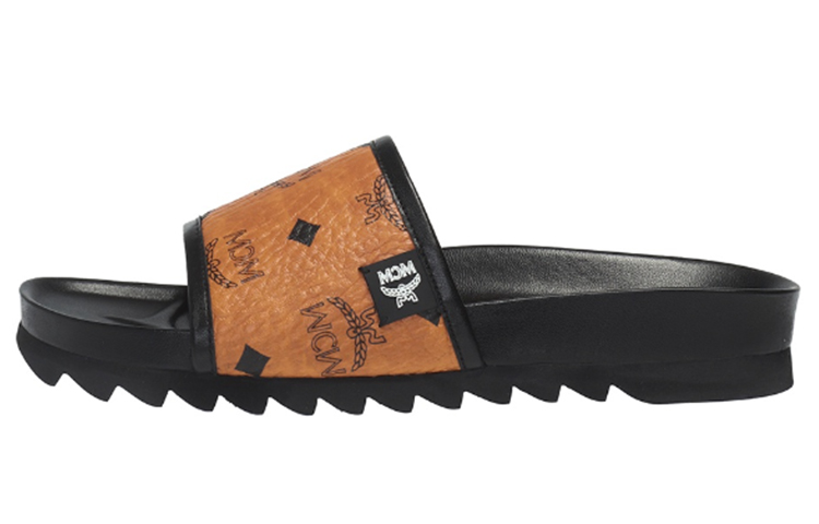 (Women) MCM Visetos Platform Slide 'Brown Yellow' MES9S2K05CO