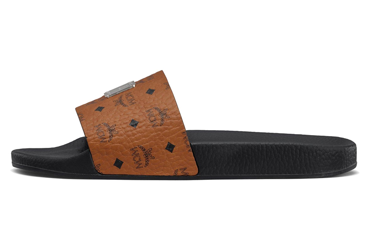 (Women) MCM Visetos Rubber Slide 'Black Brown' MESCSMM25CO