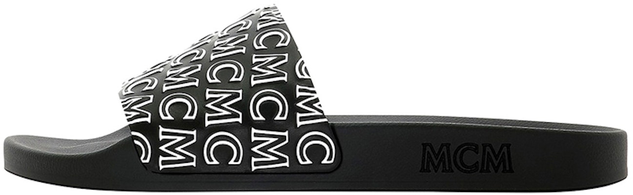 (Women) MCM Visetos Rubber Slides 'Black Logo' MESAAMM16BK037 Buy (Women) MCM Visetos Rubber Slides 'Black Logo' MESAAMM16BK037
