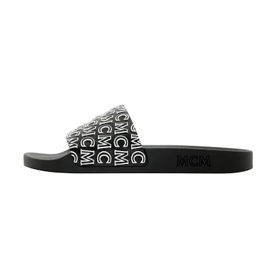 (W) MCM Visetos Rubber Slides 'Black Logo'