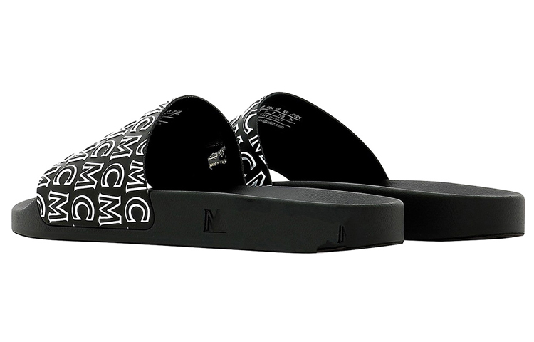 Shop (Women) MCM Visetos Rubber Slides 'Black Logo' MESAAMM16BK037
