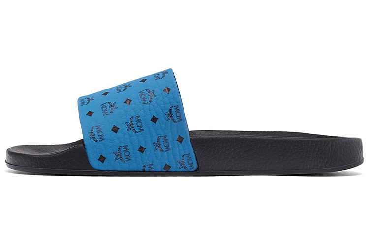 (Women) MCM Visetos Slide 'Blue' MES8AMM60H9036