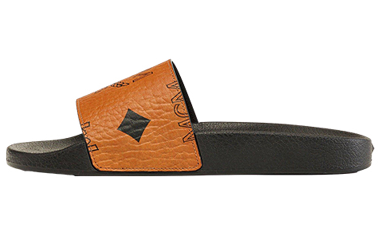 (Women) MCM Visetos Slide Sandal 'Brown' MESDAMM01CO039