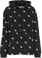 (Women) McQ Alexander McQueen Black Colorblock Swallow Print Hoodie 566916-RNJ57-1000 (Women) McQ Alexander McQueen Black Colorblock Swallow Print Hoodie 566916-RNJ57-1000