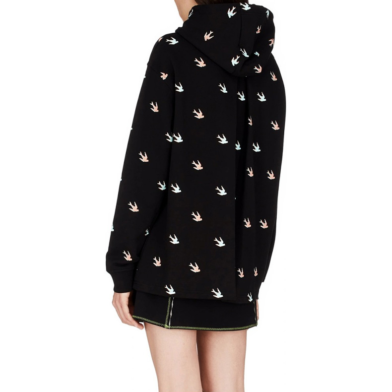 Purchase (W) McQ Alexander McQueen Hoodie Hitam Corak Swallow Colorblock 566916-RNJ57-1000
