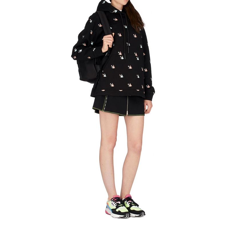 Details for (W) McQ Alexander McQueen Hoodie Hitam Corak Swallow Colorblock 566916-RNJ57-1000