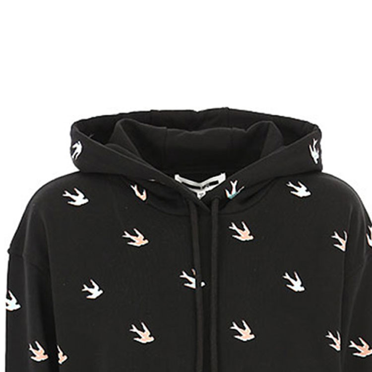Sizing (W) McQ Alexander McQueen Hoodie Hitam Corak Swallow Colorblock 566916-RNJ57-1000