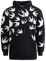 (Women) McQ Alexander McQueen Black Swallow Graphic Hoodie 527546-RLT72-1000 (Women) McQ Alexander McQueen Black Swallow Graphic Hoodie 527546-RLT72-1000