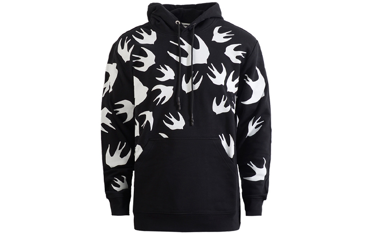 Order (W) McQ Alexander McQueen Hoodie Hitam Grafik Swallow 527546-RLT72-1000