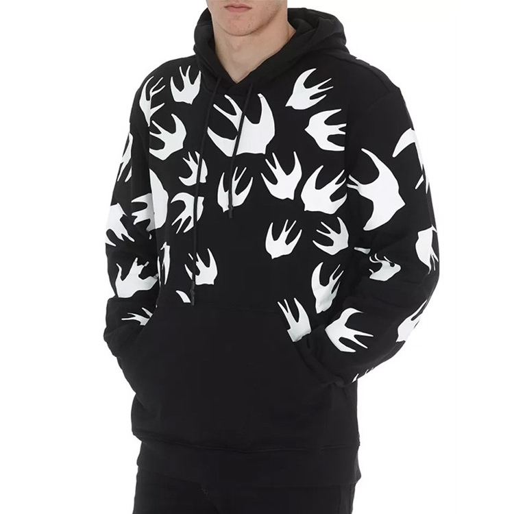 Purchase (W) McQ Alexander McQueen Hoodie Hitam Grafik Swallow 527546-RLT72-1000