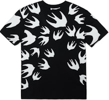 (Women) McQ Alexander McQueen Black Swallow Print Short Sleeve T-shirt 318978-RLT71-1000 (Women) McQ Alexander McQueen Black Swallow Print Short Sleeve T-shirt 318978-RLT71-1000