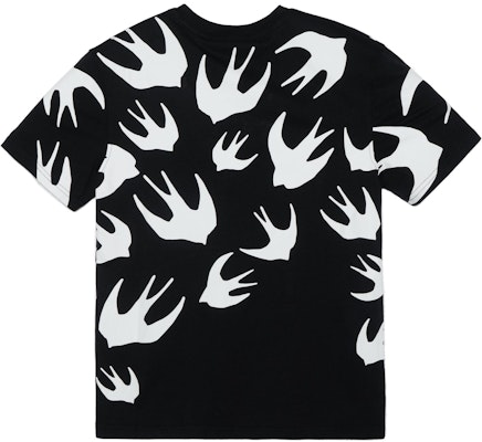 (W) McQ Alexander McQueen Baju-T Lengan Pendek Cetakan Swallow Hitam. 318978-RLT71-1000 Lookbook (W) McQ Alexander McQueen Baju-T Lengan Pendek Cetakan Swallow Hitam. 318978-RLT71-1000