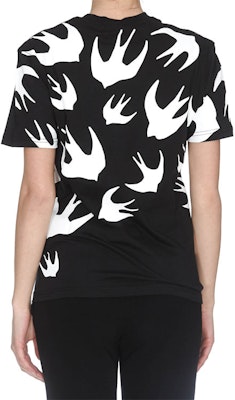 (W) McQ Alexander McQueen Baju-T Lengan Pendek Cetakan Swallow Hitam. 318978-RLT71-1000 Purchase (W) McQ Alexander McQueen Baju-T Lengan Pendek Cetakan Swallow Hitam. 318978-RLT71-1000