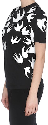 (W) McQ Alexander McQueen Baju-T Lengan Pendek Cetakan Swallow Hitam. 318978-RLT71-1000 Details for (W) McQ Alexander McQueen Baju-T Lengan Pendek Cetakan Swallow Hitam. 318978-RLT71-1000