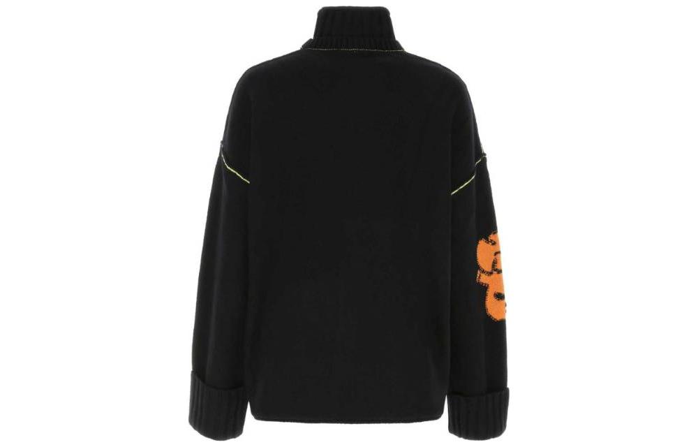 Lookbook (Women) McQ Alexander McQueen FW22  3D Floral Jacquard Wool Turtleneck Sweater Black 700215-RTN03-1000