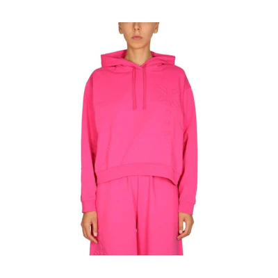 (Women) McQ Alexander McQueen FW22 Solid Pink Cropped Hoodie Women 677342-RTJ11-6034