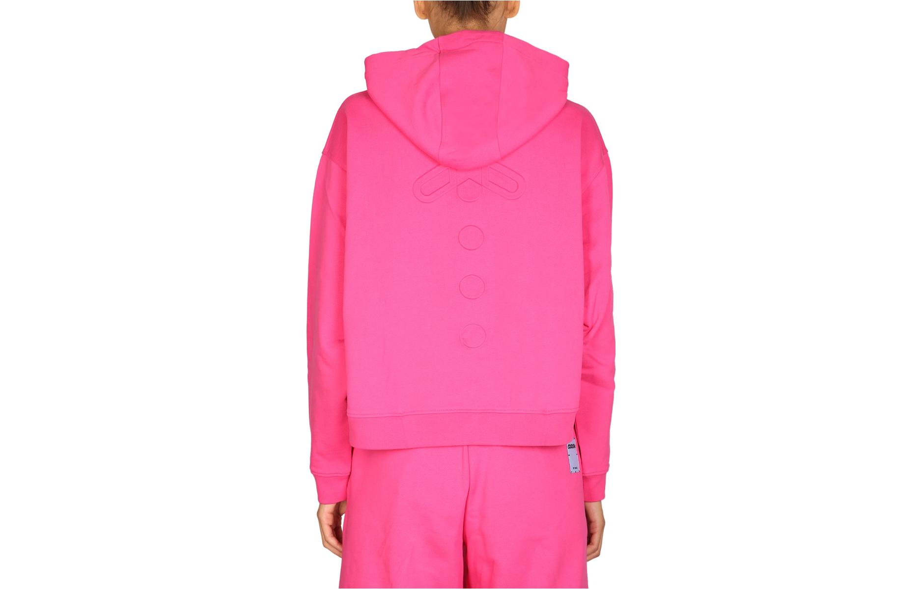 Lookbook (W) McQ Alexander McQueen FW22 Hoodie Pendek Wanita Warna Merah Jambu. 677342-RTJ11-6034