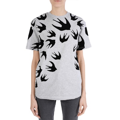 (W) McQ Alexander McQueen Baju T-Shirt Leher Bulat Cetak Swallow Kelabu 318978-RGH80-1225 Shop (W) McQ Alexander McQueen Baju T-Shirt Leher Bulat Cetak Swallow Kelabu 318978-RGH80-1225