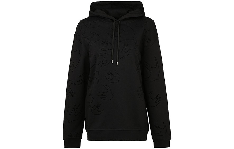 Order (W) McQ Alexander McQueen 純黑色連帽休閒衛衣 481637RNT41-1000