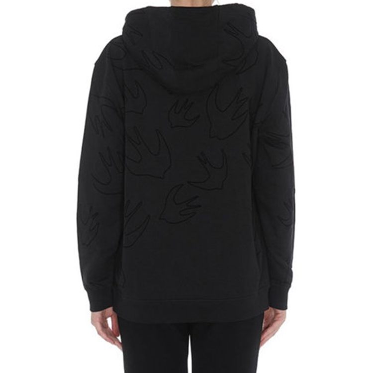Details for (W) McQ Alexander McQueen 純黑色連帽休閒衛衣 481637RNT41-1000