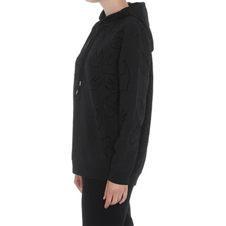 Sizing (W) McQ Alexander McQueen 純黑色連帽休閒衛衣 481637RNT41-1000