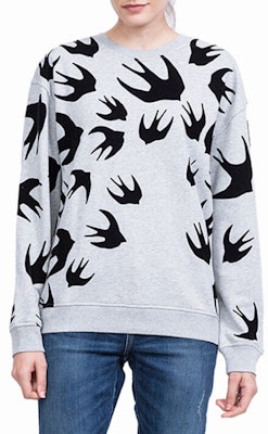 (Women) McQ Alexander McQueen Swallow Print Crewneck Sweater Light Grey 337341-RGH82-1225 Purchase (Women) McQ Alexander McQueen Swallow Print Crewneck Sweater Light Grey 337341-RGH82-1225