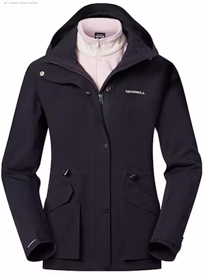 (Women) Merrell Black 3-in-1 Waterproof Windproof Hooded Jacket MC1230003-BK02 Buy (Women) Merrell Black 3-in-1 Waterproof Windproof Hooded Jacket MC1230003-BK02