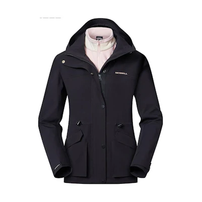 (Women) Merrell Black 3-in-1 Waterproof Windproof Hooded Jacket MC1230003-BK02