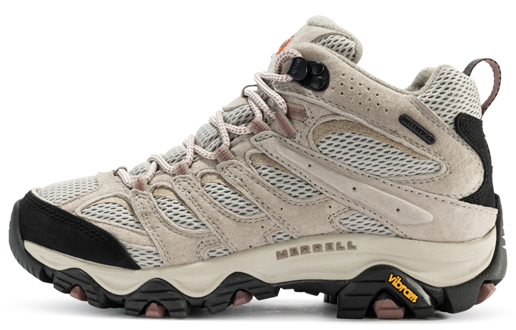 (Women) MERRELL MOAB 3 MID WP Waterproof Hiking Shoes Gray/Brown/Black. J036330
