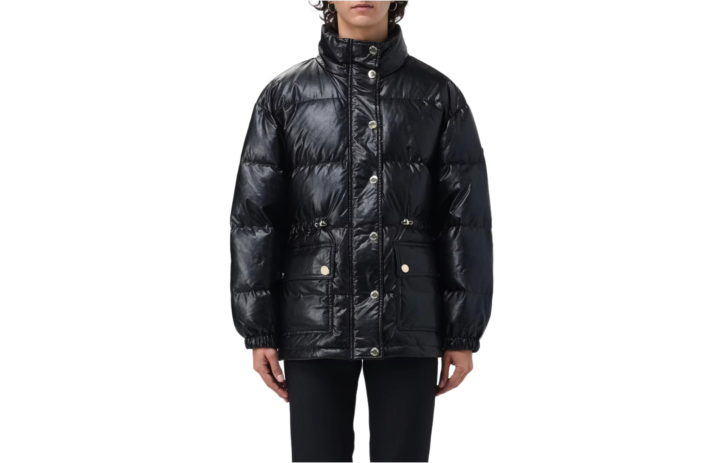 Order (W) Michael Kors Jaket Hitam Lengan Panjang Fitted Down. MF320C35TR-001