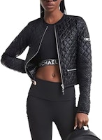 (Women) Michael Kors Black Solid Checkered Zip-Up Long Sleeve Jacket MF320B23SB-0001 (Women) Michael Kors Black Solid Checkered Zip-Up Long Sleeve Jacket MF320B23SB-0001