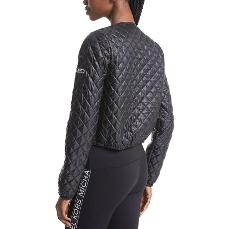 Shop (W) Chaqueta Negra con Cremallera, Manga Larga y Cuadros Sólidos Michael Kors MF320B23SB-0001