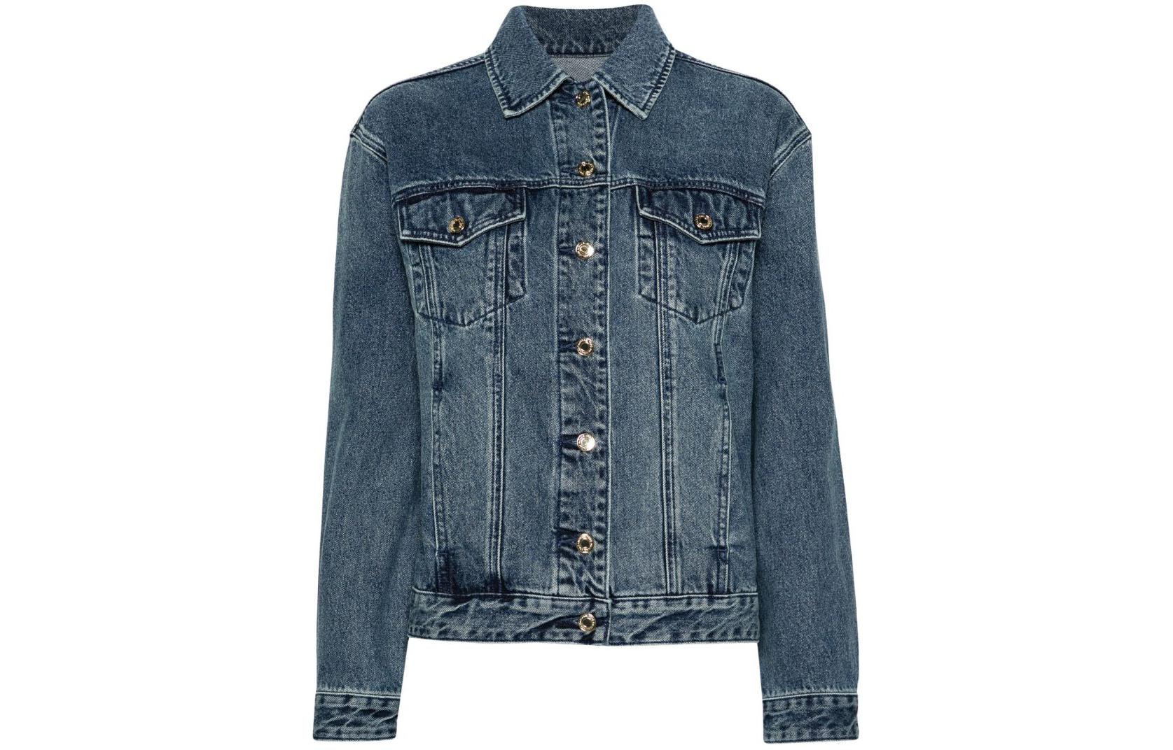 (Women) MICHAEL KORS  Blue Denim Jacket Single-Breasted FW23 Long Sleeve MR4104UFAU-913