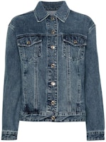(Women) MICHAEL KORS Blue Denim Jacket Single-Breasted FW23 Long Sleeve MR4104UFAU-913 (Women) MICHAEL KORS Blue Denim Jacket Single-Breasted FW23 Long Sleeve MR4104UFAU-913