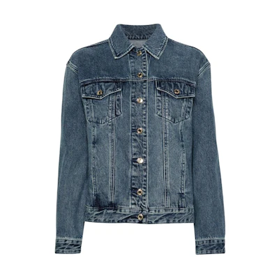 (Women) MICHAEL KORS Blue Denim Jacket Single-Breasted FW23 Long Sleeve MR4104UFAU-913