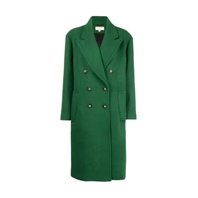 (Women) Michael Kors Double-Breasted Mid-Length Coat Green. MF1202HF8P353