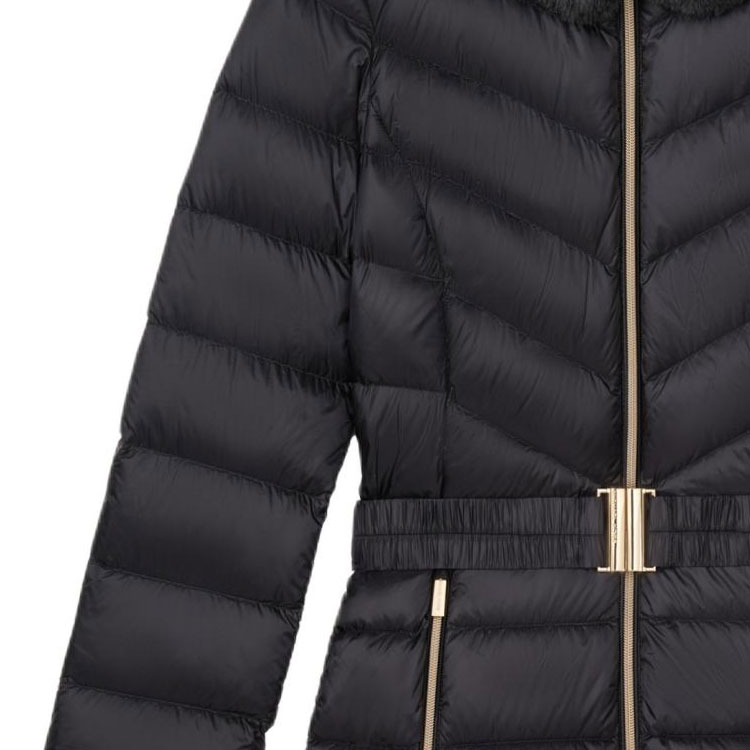 Purchase (W) マイケルコース ファー襟付きダウンジャケット ジップウエスト付き 77C5928M82-001