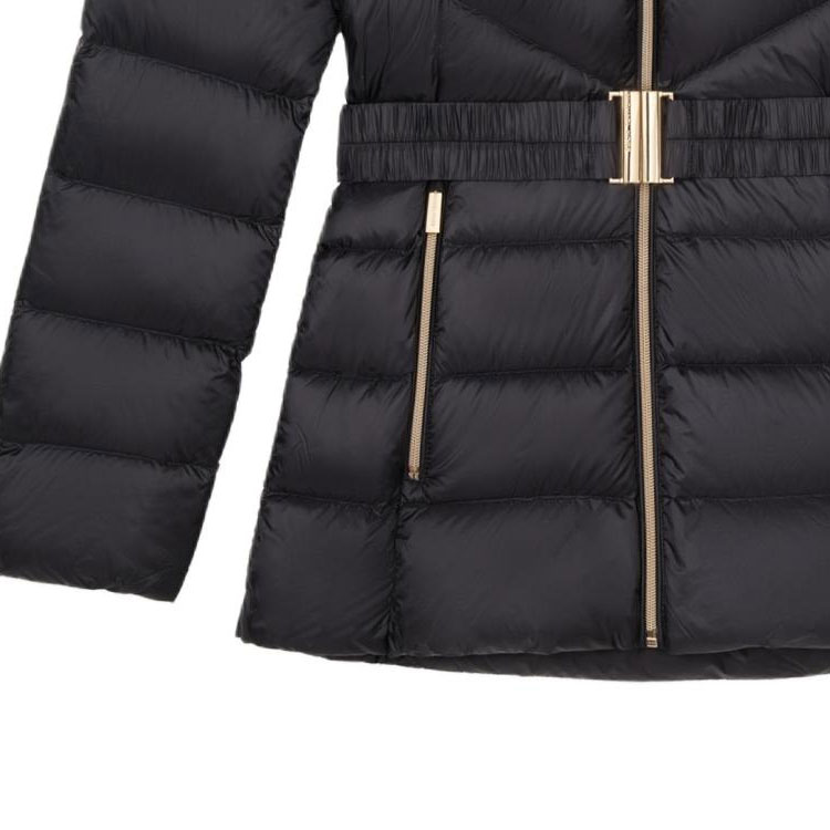 Details for (W) マイケルコース ファー襟付きダウンジャケット ジップウエスト付き 77C5928M82-001