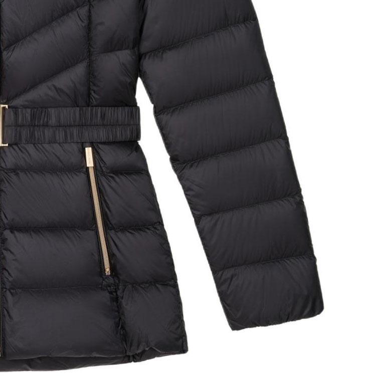 Sizing (W) マイケルコース ファー襟付きダウンジャケット ジップウエスト付き 77C5928M82-001