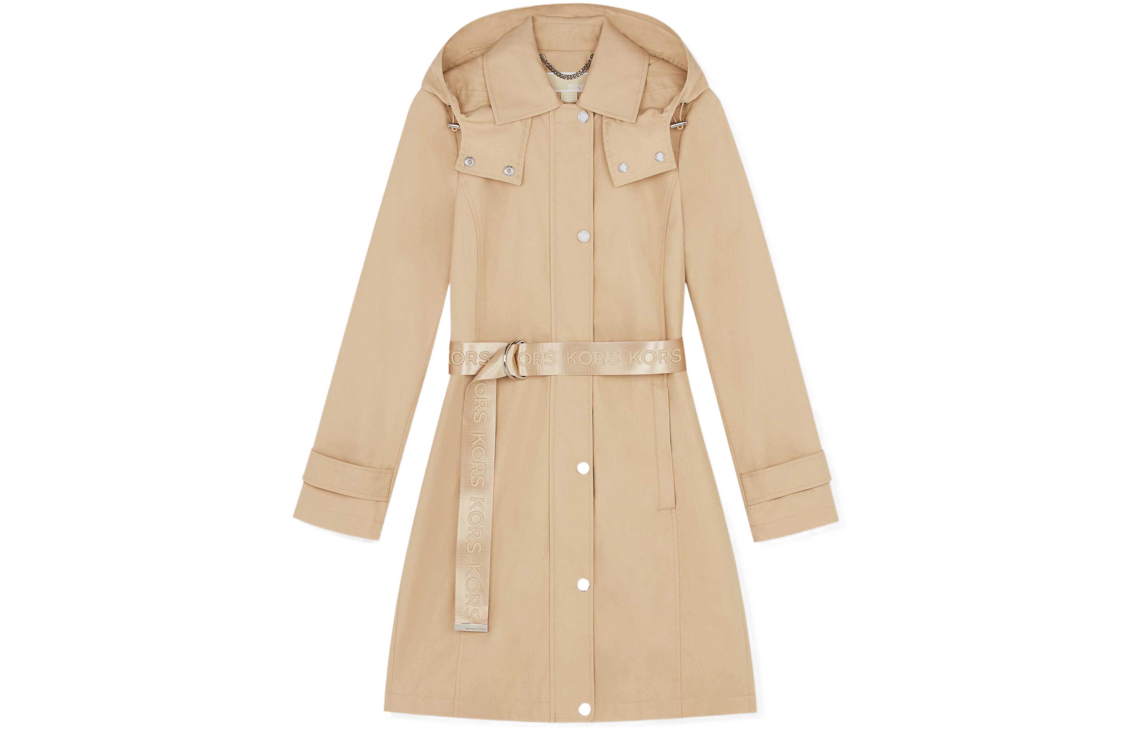 Order (W) 迈克高仕 FW22 卡其色连帽腰带风衣. 77Q5620M72250