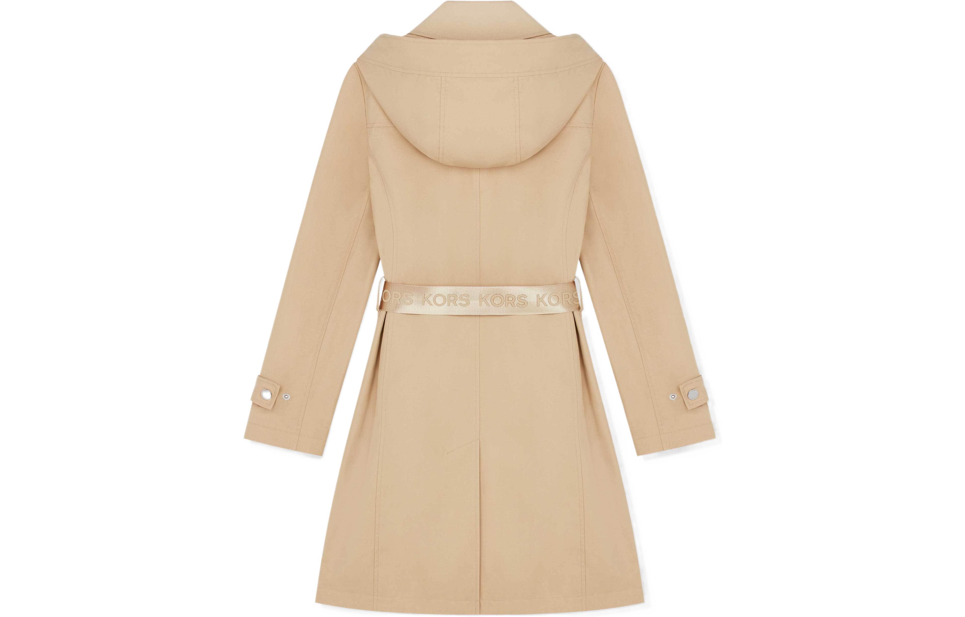 Lookbook (W) 迈克高仕 FW22 卡其色连帽腰带风衣. 77Q5620M72250