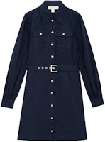 (Women) MICHAEL KORS Navy Long Sleeve A-Line Shirt Dress. JS28168F4C-409 (Women) MICHAEL KORS Navy Long Sleeve A-Line Shirt Dress. JS28168F4C-409
