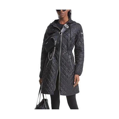 (Women) Michael Kors Quilted Hooded Down Jacket Black. MF320B53SB-001