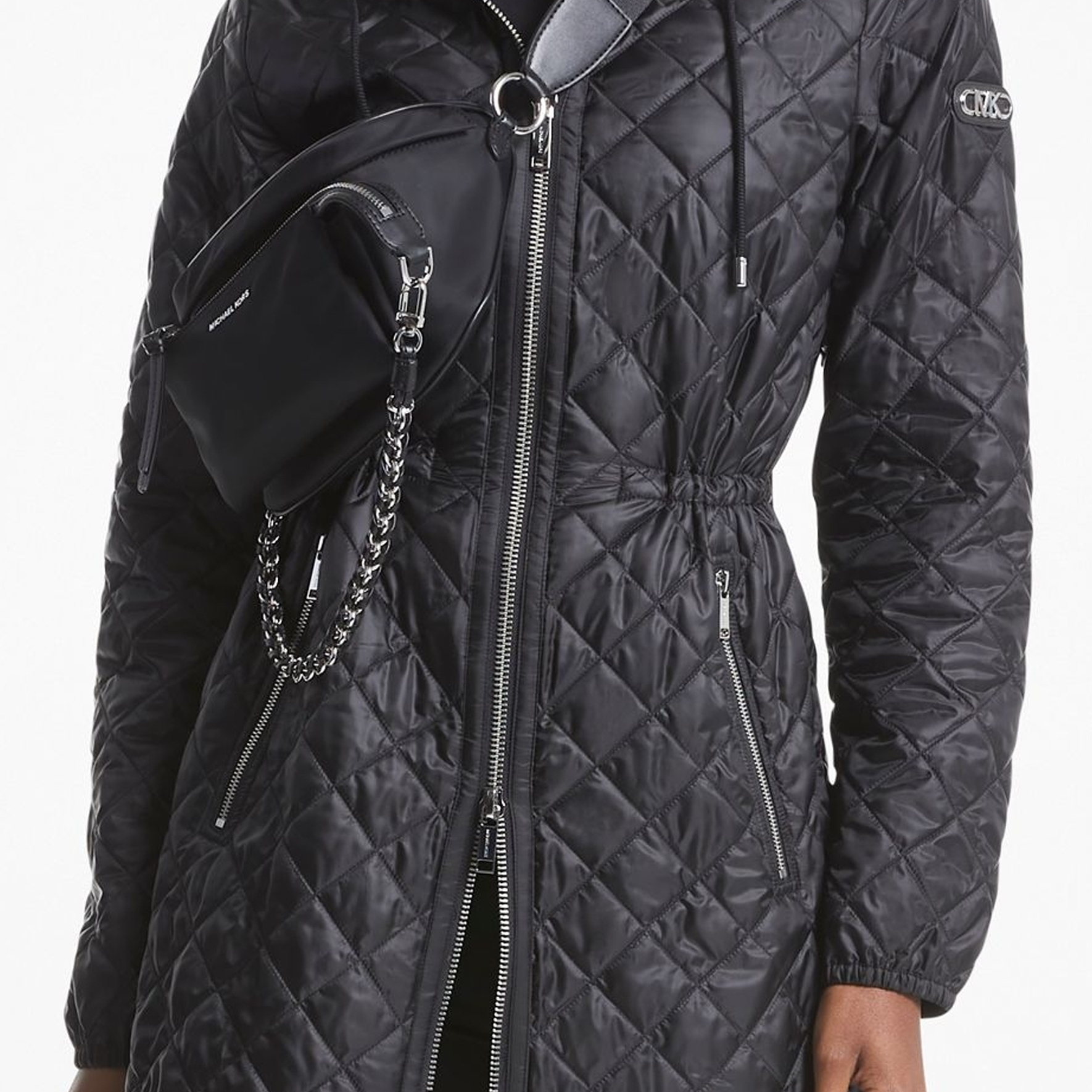 Purchase (W) Michael Kors Chaqueta Acolchada con Capucha de Plumas Negra. MF320B53SB-001