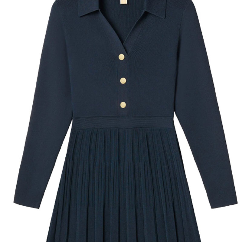 Shop (W) MICHAEL KORS Vestido Ajustado Cuello V Botones Manga Larga Multicolor JF482OT5ZV-409